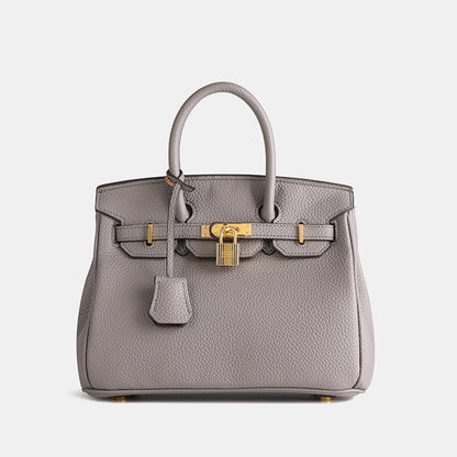 Elegant Cowhide Leather Shoulder Bag with Zipped Storage – Premium Durable Handbag for Daily Use