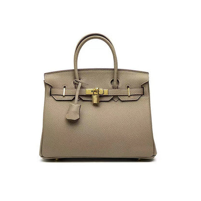 Elegant Cowhide Leather Shoulder Bag with Zipped Storage – Premium Durable Handbag for Daily Use