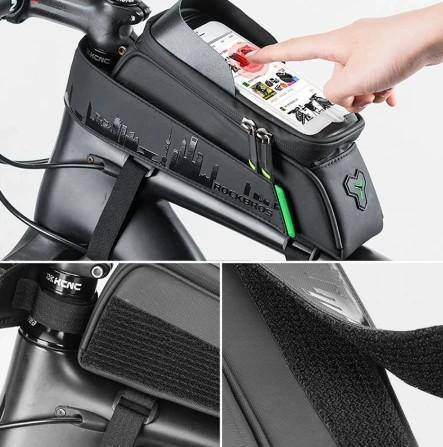 Bike Bag - Rockbros Waterproof Bicycle Bag With Phone Holder 6.5 Inches - SKINMOZ MARKET