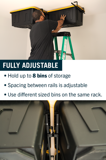 ToteLoft - 4 and 8 Bin - Ceiling Tote Storage | Up to 400 lbs