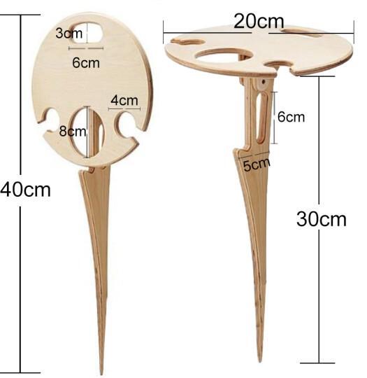 Outdoor Wine Table - Wooden Folding Natural And Portable - SKINMOZ MARKET