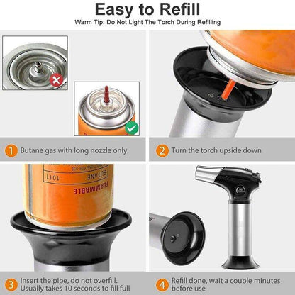 Cooking Culinary Torch : Kitchen Butane Blow Torch Refillable , Safety Lock Torch - SKINMOZ MARKET