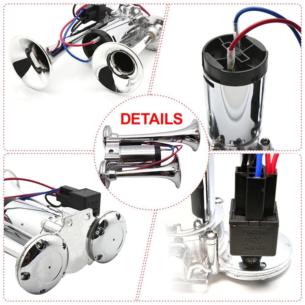 Car Electric Dual Horn Truck Boat Train Speaker: Loudest Trumpets 600DB - SKINMOZ MARKET