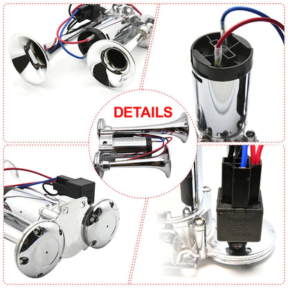 Car Electric Dual Horn Truck Boat Train Speaker: Loudest Trumpets 600DB - SKINMOZ MARKET