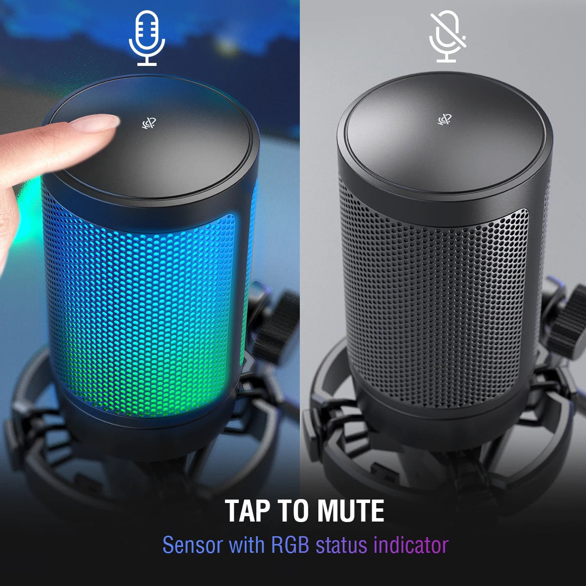 Gaming Microphone - USB RGB Mic Condenser For Recording, Streaming - SKINMOZ MARKET