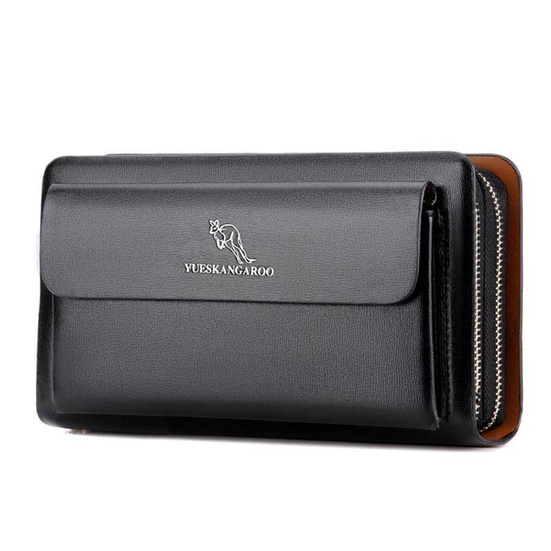 Mens Clutch Bag Handbag : Luxury Business  Wallet Mini Hand Bag Black - Brown - SKINMOZ MARKET