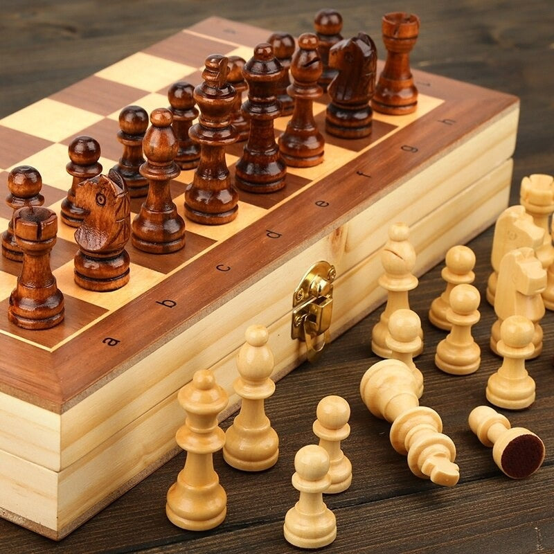 Chess Table : Chess Wooden Board Table Game Magnetic Set - 13.4 In - SKINMOZ MARKET