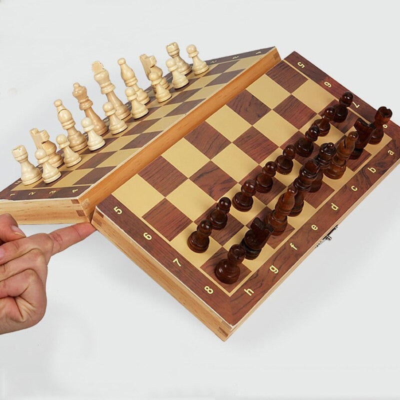 Chess Table : Chess Wooden Board Table Game Magnetic Set - 13.4 In - SKINMOZ MARKET