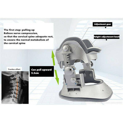 Cervical Neck Traction Device : Neck stretcher Brace Adjustable, Grey - SKINMOZ MARKET