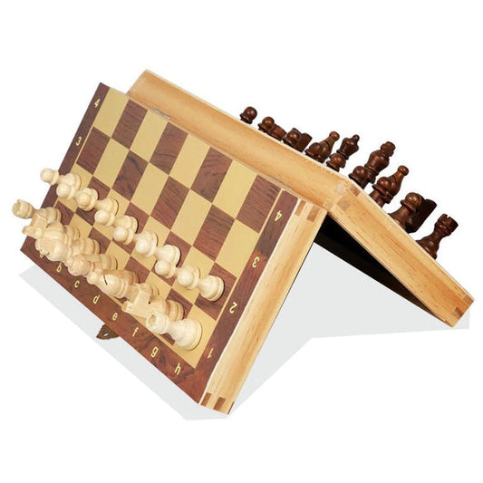 Chess Table : Chess Wooden Board Table Game Magnetic Set - 13.4 In - SKINMOZ MARKET