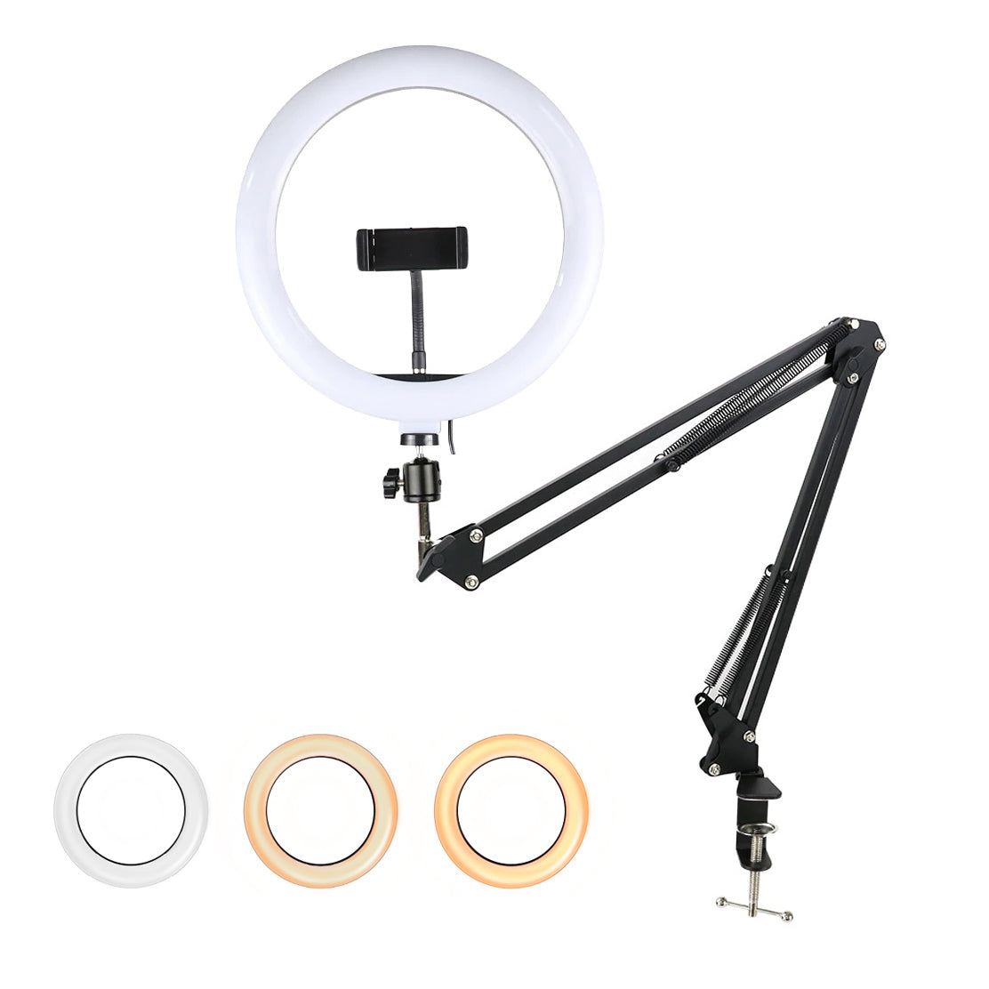 Led Selfie Ring Light Phone Stand Holder With Desktop Folding Arm Circle - SKINMOZ MARKET