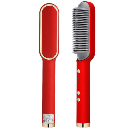 Hair Straightener Brush Electric - Hair Curler, Straightening And Heated Brush - SKINMOZ MARKET